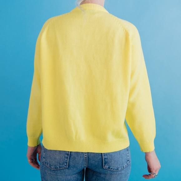 Vintage Sunshine Yellow Button Up Cardigan L - Picture 10 of 10